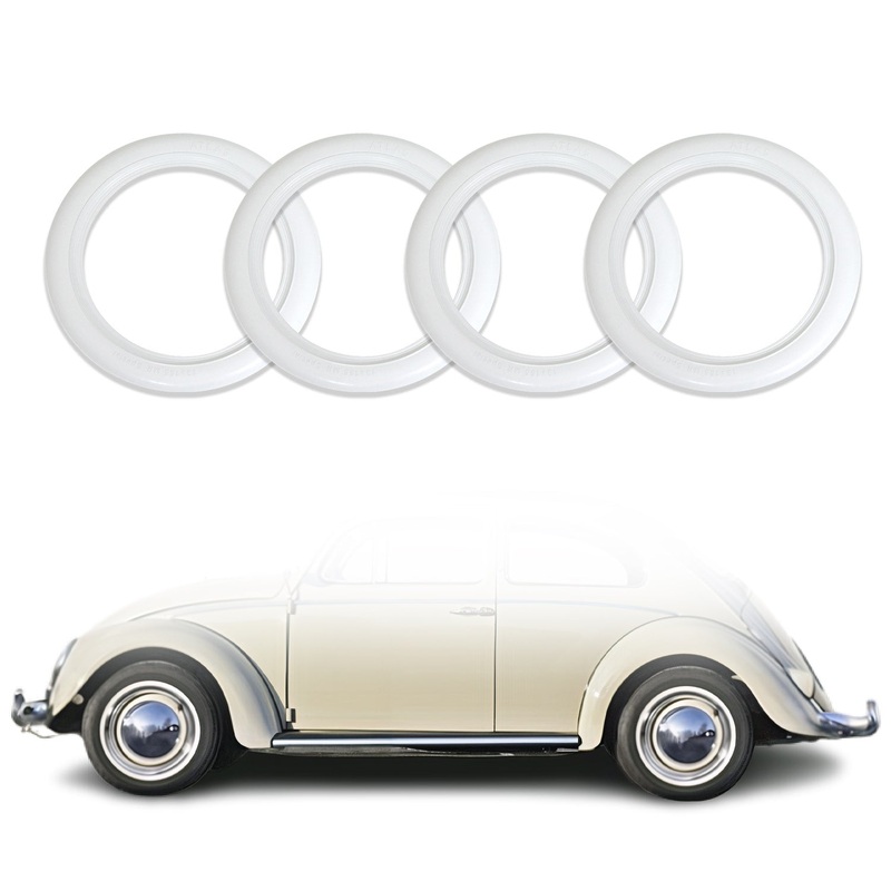 15 Rims Portawalls for VW Bug Pre Beetle White Wall Tire Insert Sidewall 4 Pcs