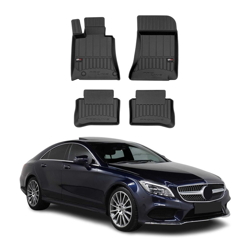 2010-2018 Mercedes CLS Class X218 Premium Floor Mats Liners Full Set All Weather Heavy Duty Black