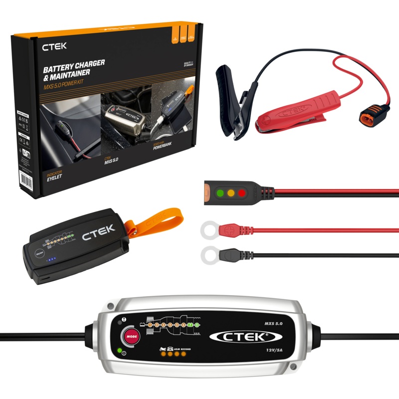 CTEK Battery Charger & Maintainer MXS 5.0 Power Kit UK
