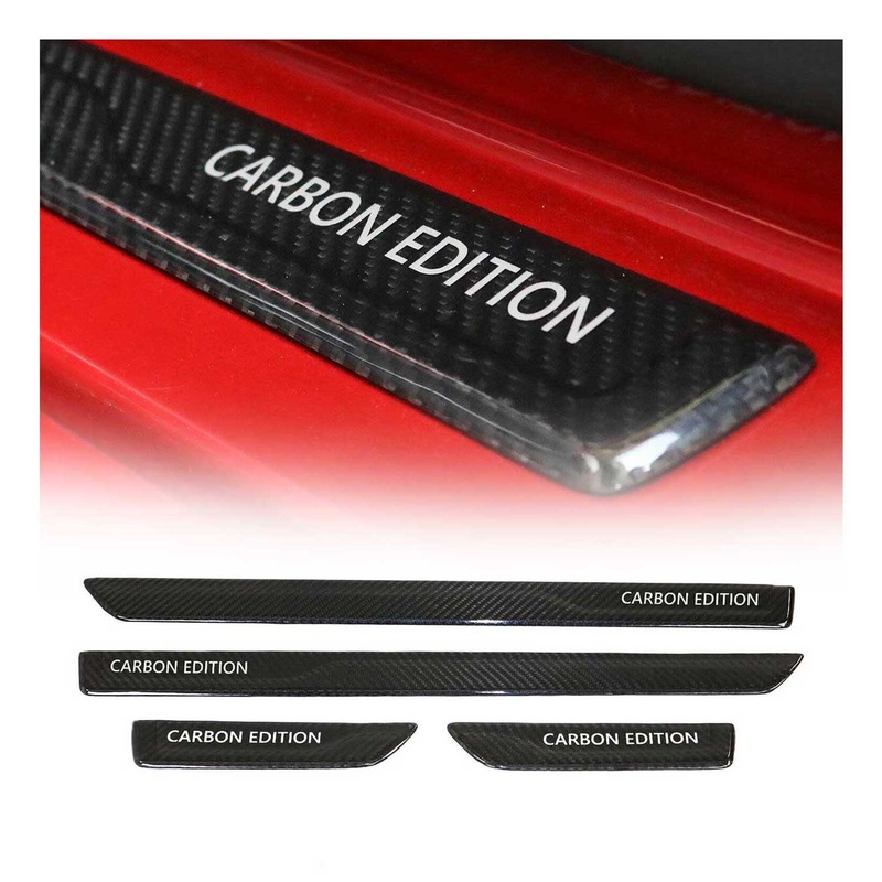 Hyundai Accent Door Sill Scuff Plate Scratch Protector Carbon Fiber 4 Pcs