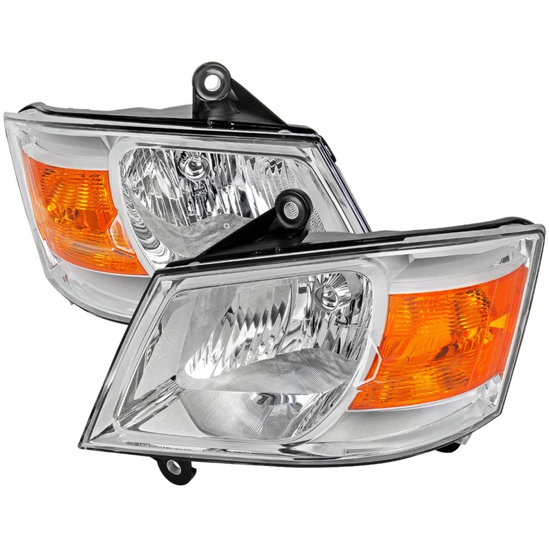 2008-2010 Dodge Grand Caravan Factory Style Headlights – Chrome/Clear Lens