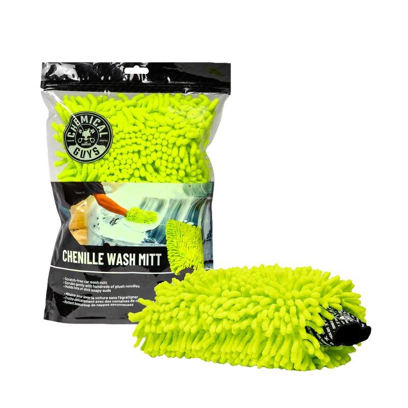 Chemical Guys Chenille Microfiber Premium Scratch Free Wash Mitt – Lime Green
