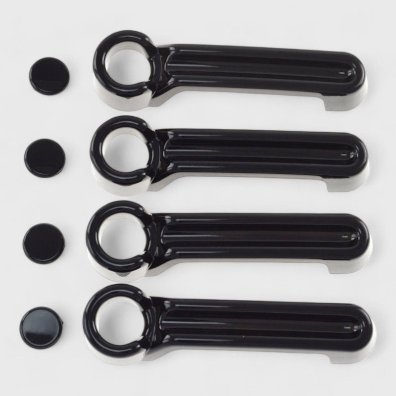 2007-2018 Jeep Wrangler Door Handle Cover Gloss Black 8Pcs ABS Plastic