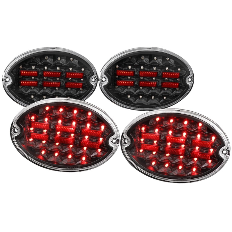 1997-2004 Chevy Corvette C5 LED Tail Lights Matte Black Housing/Clear Lens