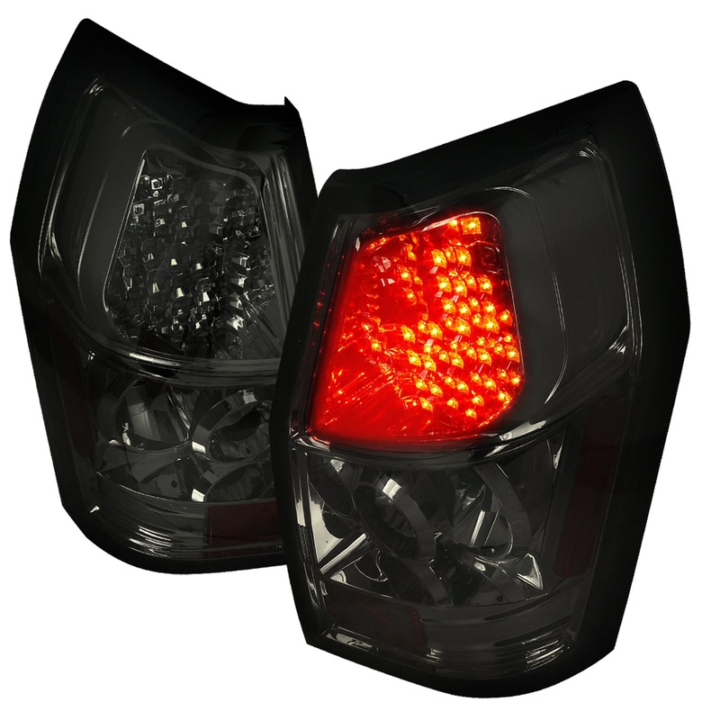 2005-2008 Dodge Magnum LED Tail Lights Chrome Housing/Smoke Lens