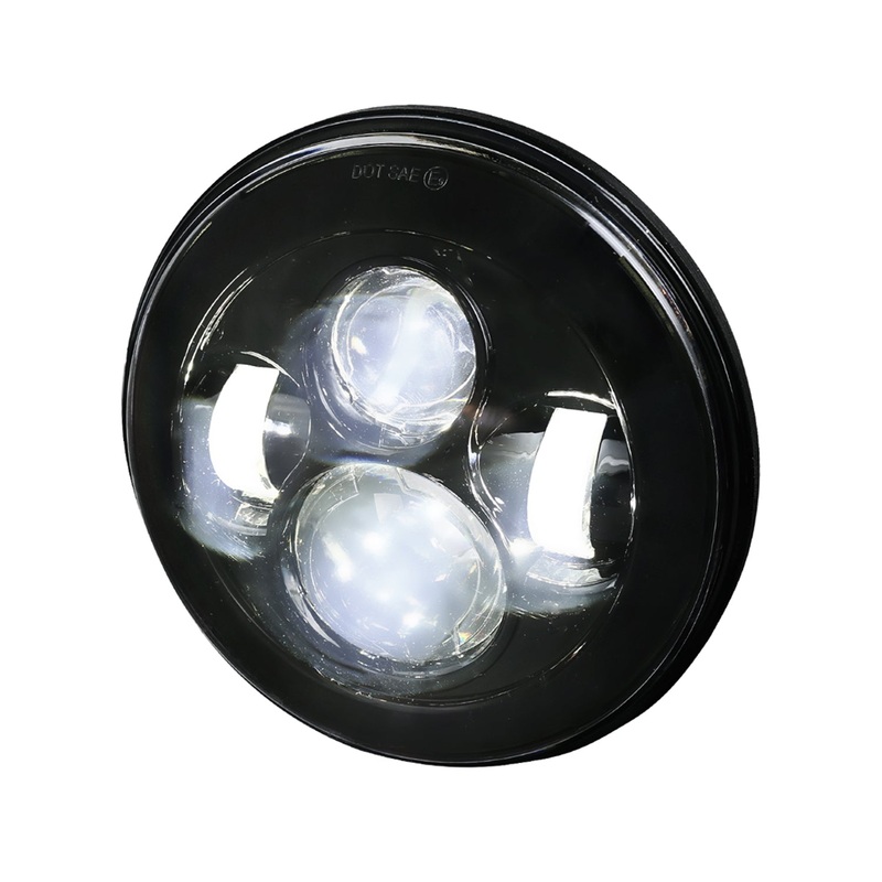Universal 7 Cree LED Projector Headlight – 1PC Matte Black Housing/Clear Lens