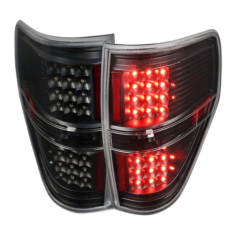 2009-2014 Ford F-150 LED Tail Lights – OZ Matte Black Housing/Clear Lens