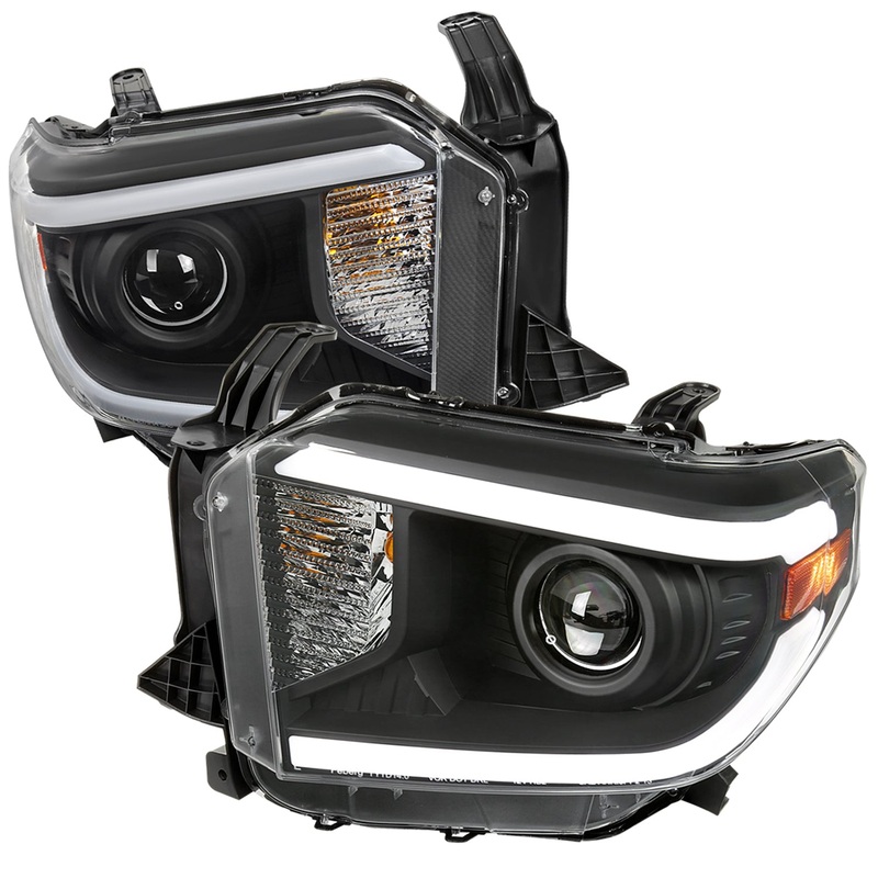 2014-2021 Toyota Tundra LED Turn Signal LED Bar Projector Headlights Black