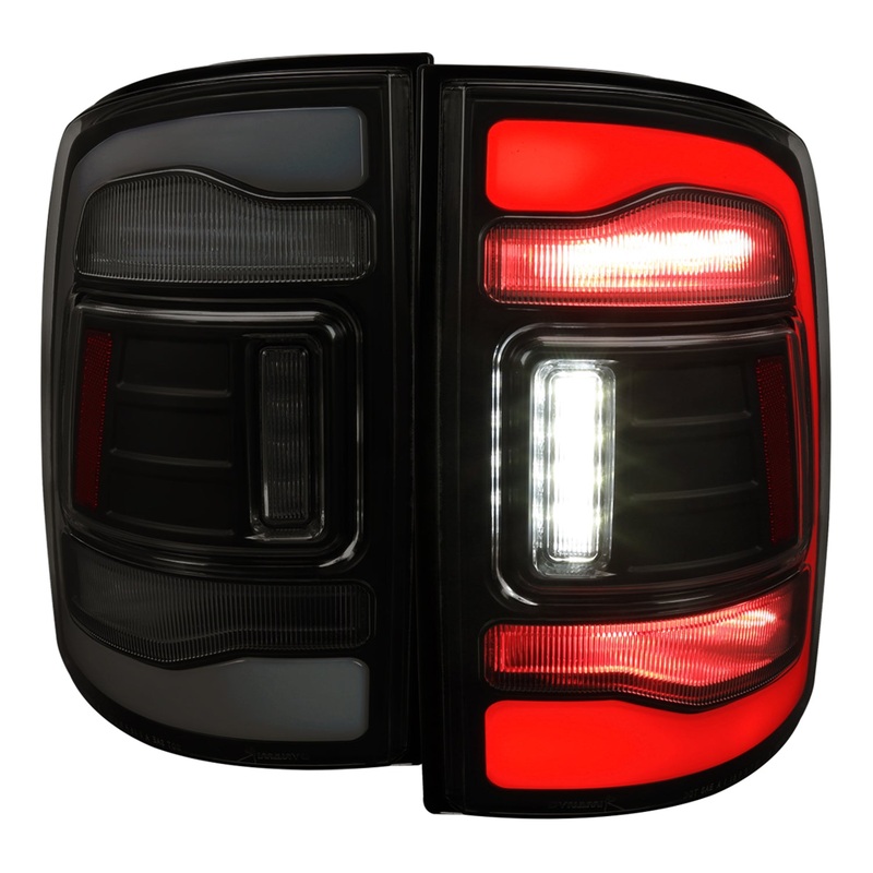 2009-2018 Dodge RAM 1500/ 2500 3500 White LED Bar Tail Lights Black/Smoke