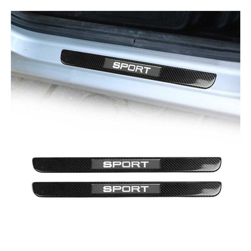 2011-2019 Ford Fiesta Door Sill Scuff Plate Illuminated Carbon Fiber Black 2Pcs