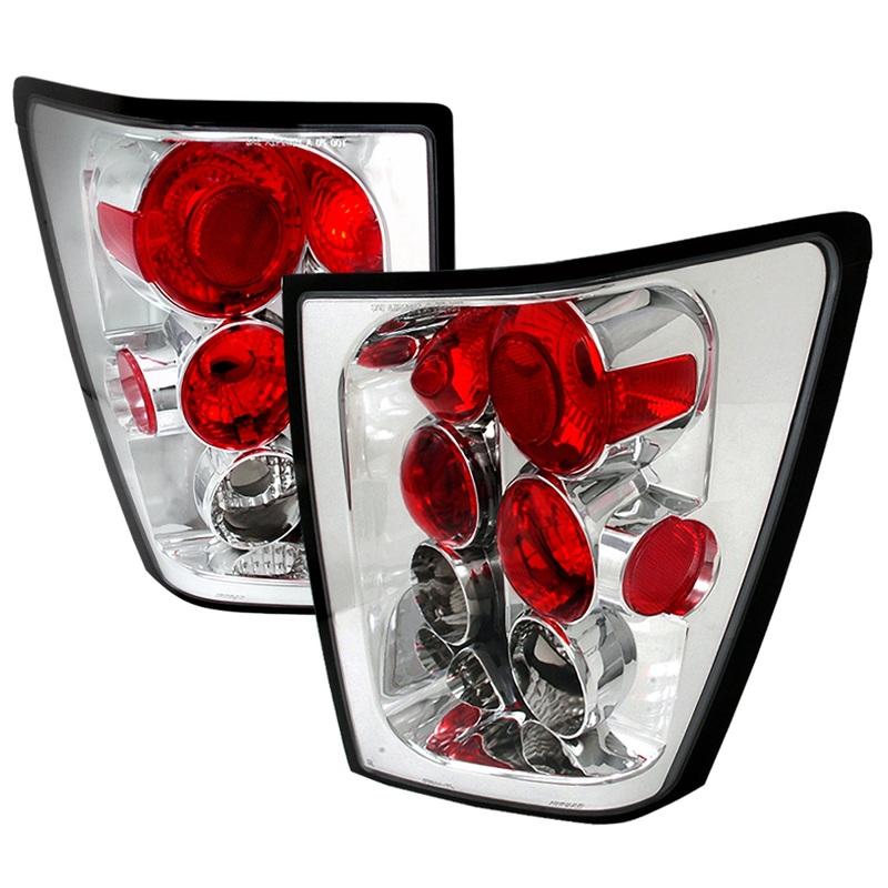 2005-2006 Jeep Grand Cherokee Tail Lights Chrome Housing/Clear Lens