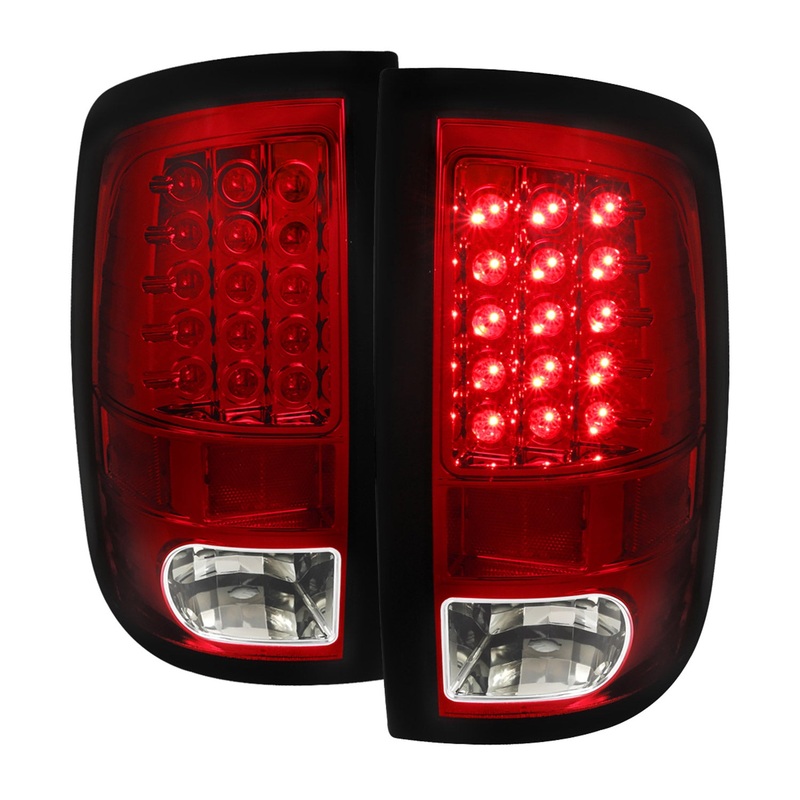 2009-2018 Dodge RAM 1500 2500 3500 LED Tail Lights Chrome/Red