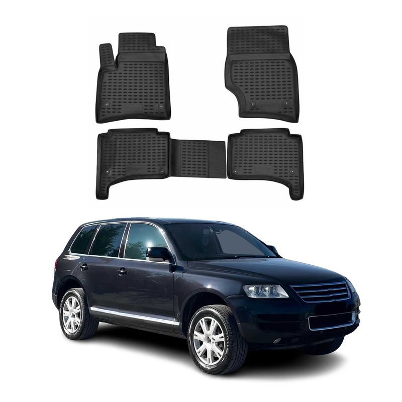 2003-2010 Porsche Cayenne Floor Mats Liners Full Set All Weather Black