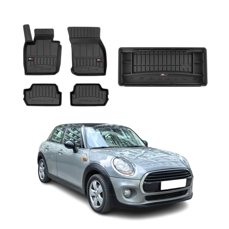 2014-2020 Mini Cooper S Premium Floor Mats & Cargo Liner Full Set All Weather Heavy Duty Bottom Trunk