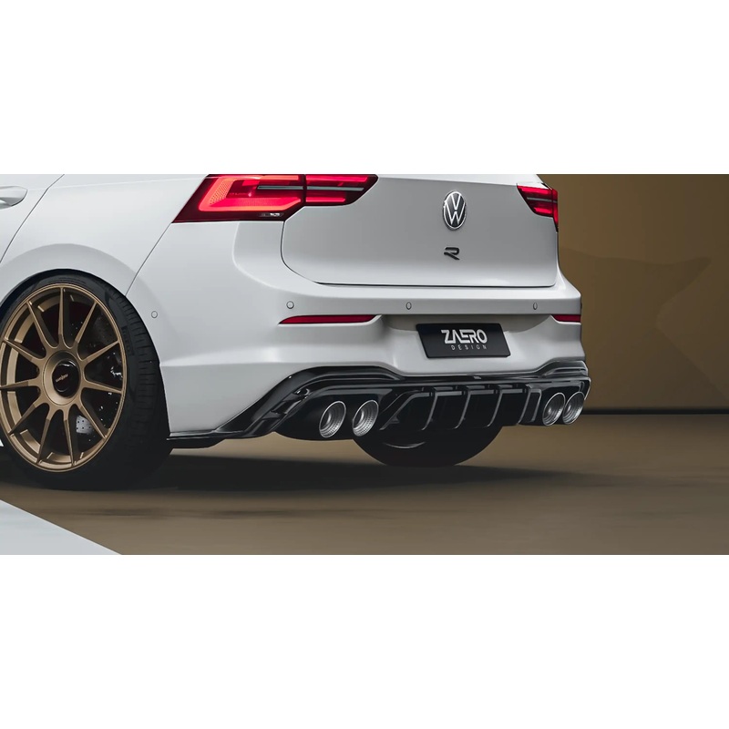 VW Golf R Mk8 EVO-1 Gloss Black Rear Diffuser
