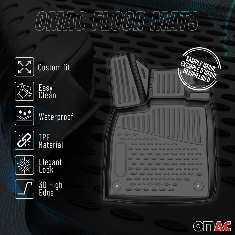 2020-2025 Toyota Highlander Floor Mats Liners Full Set All Weather Black