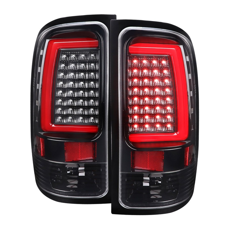 2007-2013 GMC Sierra 1500 2500HD 3500HD C-Bar LED Tail Lights Jet Black