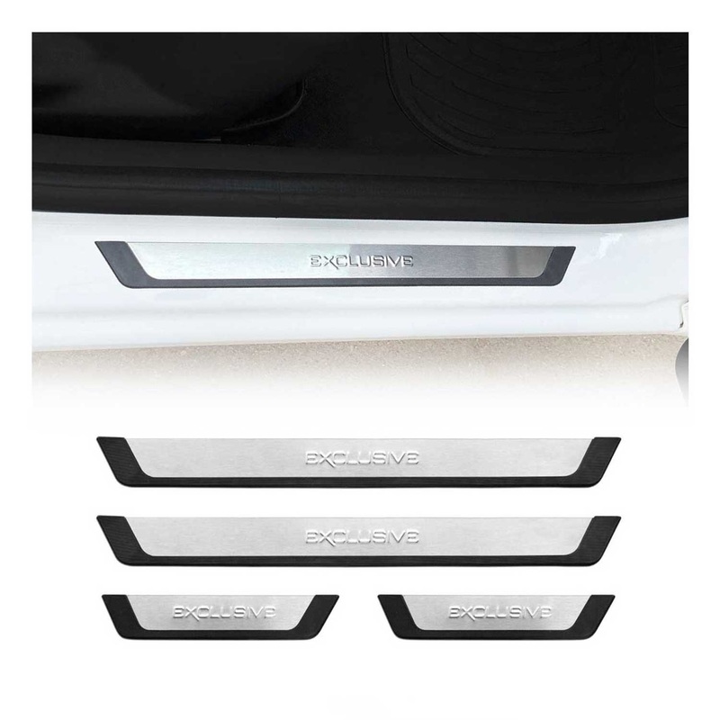 2009-2017 VW Tiguan Door Sill Scuff Plate Scratch Protector Exclusive Brushed Stainless Steel 4Pcs