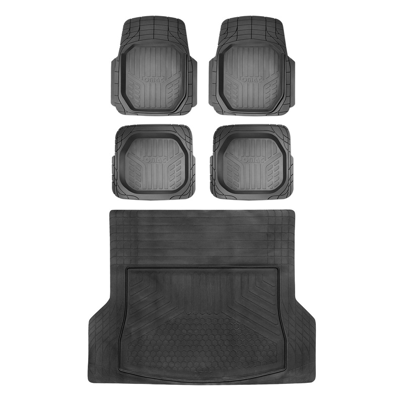 Toyota Semi-Custom fit Floor Mats & Cargo Liner Waterproof Black Rubber