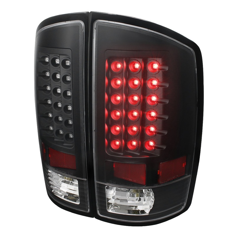 2007-2009 Dodge RAM LED Tail Lights Matte Black Housing/Clear Lens