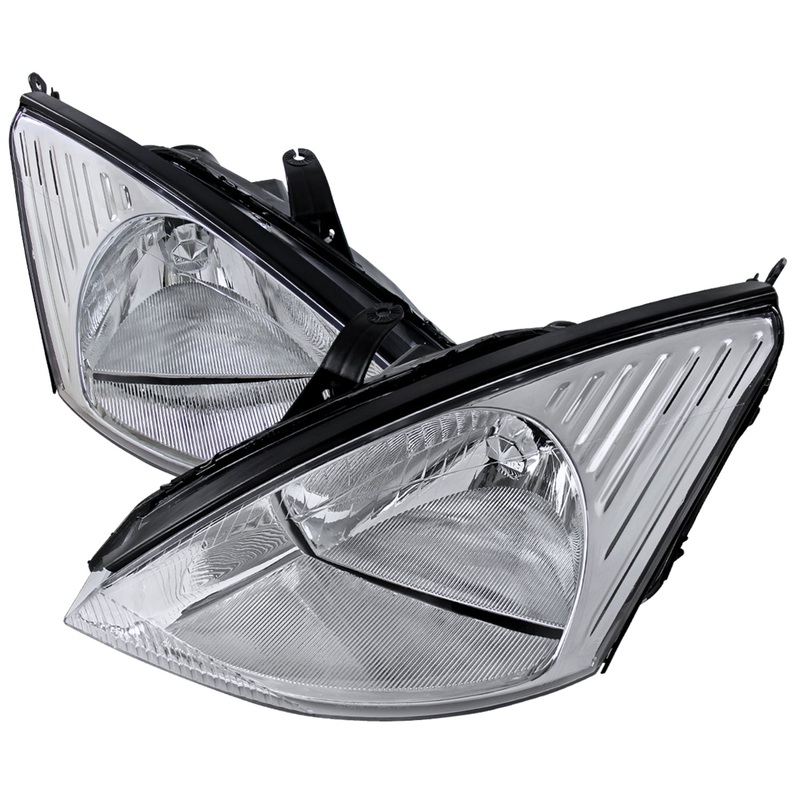 2000-2004 Ford Focus Factory Style Crystal Headlights Chrome/Clear Lens