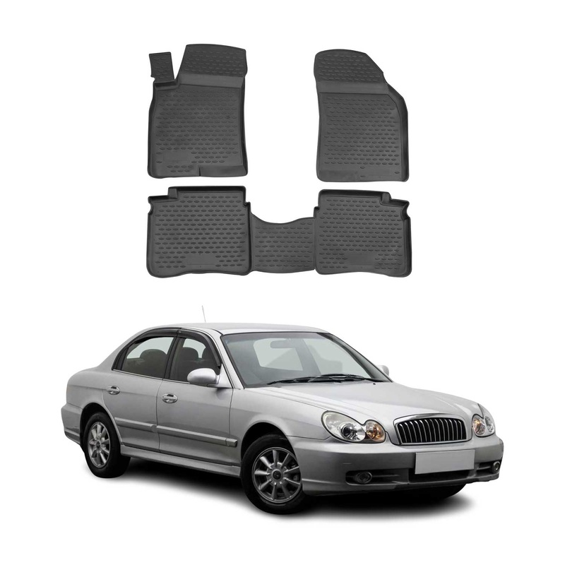 2003-2005 Hyundai Sonata Floor Mats Liners Full Set All Weather Black