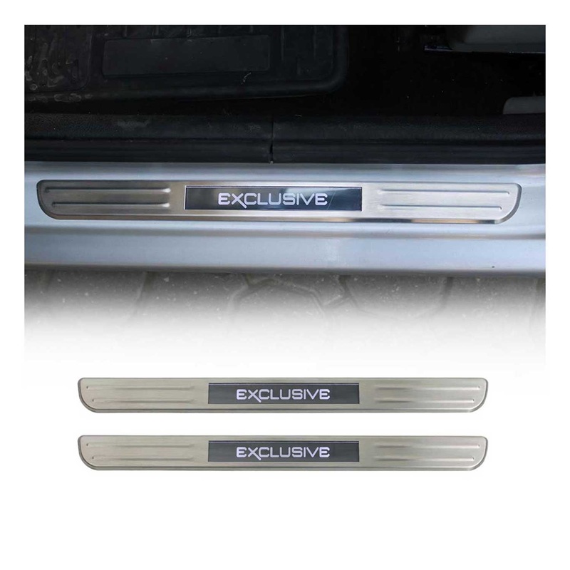 2017-2020 Nissan Rogue Door Sill Scuff Plate Illuminated Exclusive Brushed Stainless Steel 2Pcs