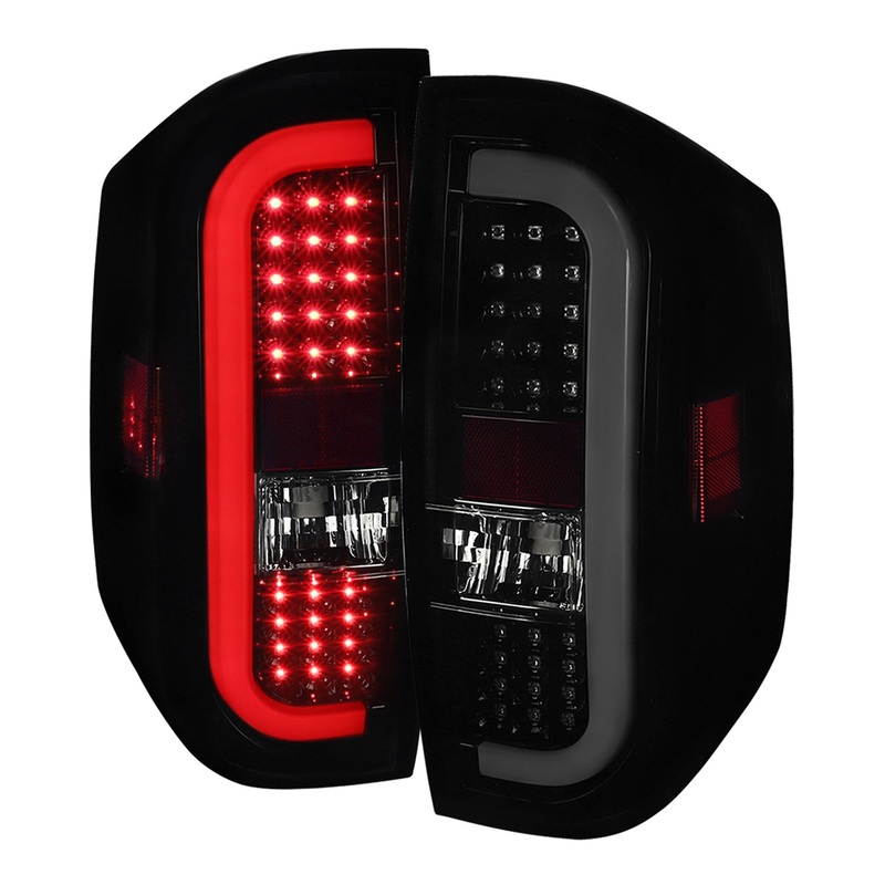 2014-2021 Toyota Tundra White Bar LED Tail Lights Glossy Black/Smoke