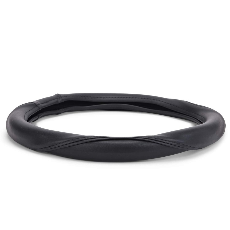 ExtraGripWave Anti-Slip Car Steering Wheel Cover Compatible with Chevrolet Spark, (Black)