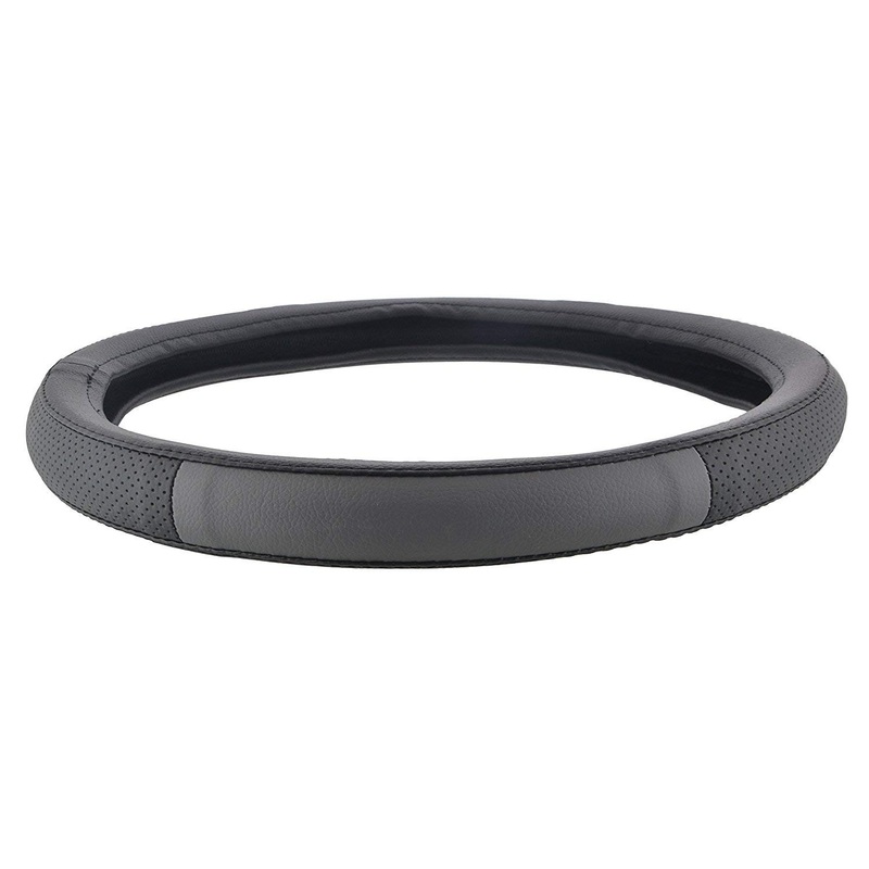 ExtraPGrip Anti-Slip Car Steering Wheel Cover Compatible with Honda BRV, (Black/Grey)