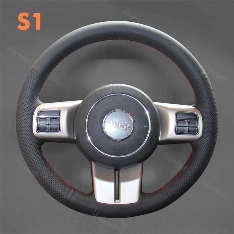 Steering Wheel Cover For Jeep Compass Grand Cherokee Wrangler JK Patriot Liberty WK2 2011-2019