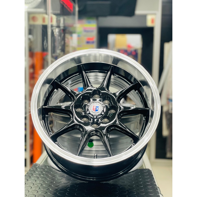 15 AS- 7166 4/100 4/114 gloss black wheels