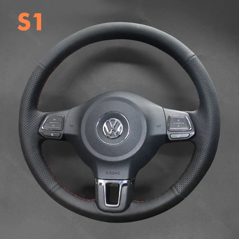 Steering Wheel Cover For Volkswagen VW Golf 6 Tiguan Caddy Polo Jetta 2009-2018
