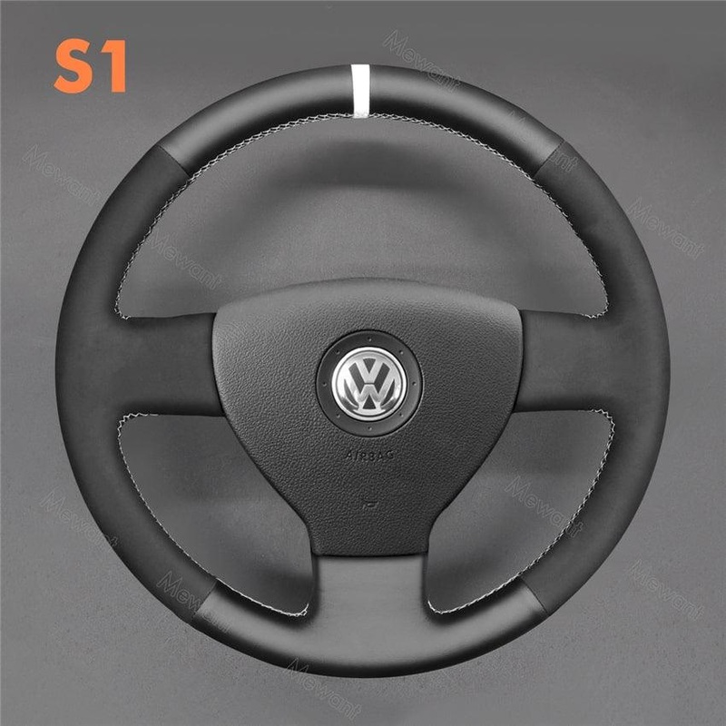 Steering Wheel Cover For Volkswagen VW Golf 5 Golf Plus Polo Rabbit Jetta Passat Variant Tiguan Touran 2003-2010