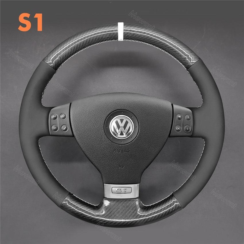 Steering Wheel Cover For Volkswagen VW Golf 5 Golf Plus Polo Jetta Tiguan Caddy EOS