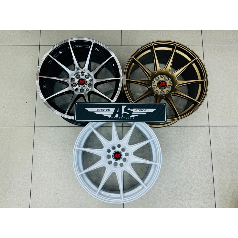 18 AS-XXR 5/100 & 5/114|WHITE|MATT BRONZE|BMF|8.75 ALL ROUND|8.75/9.75 NARROW WIDES