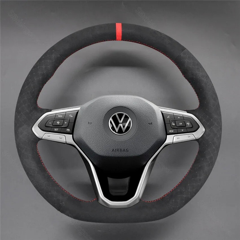Steering Wheel Cover For Volkswagen VW MK8 Atlas Cross Sport Taos Caddy Touareg Tiguan Golf 8 ID.3 ID.4 Passat Arteon T6