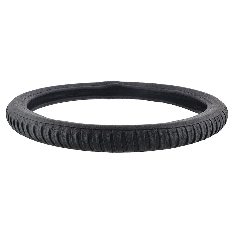 EleganceGrip Anti-Slip Car Steering Wheel Cover Compatible with Mahindra TUV 300, (Black)