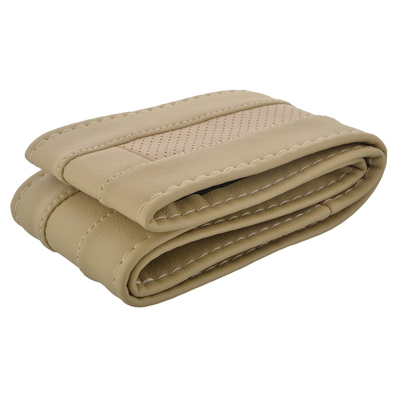 Stitchable Car Steering Cover Compatible with Honda City [2008-2013], (Beige)
